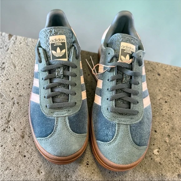 adidas Gazelle Platform Sneakers in Teal, White & Gum - Picture 2 of 4